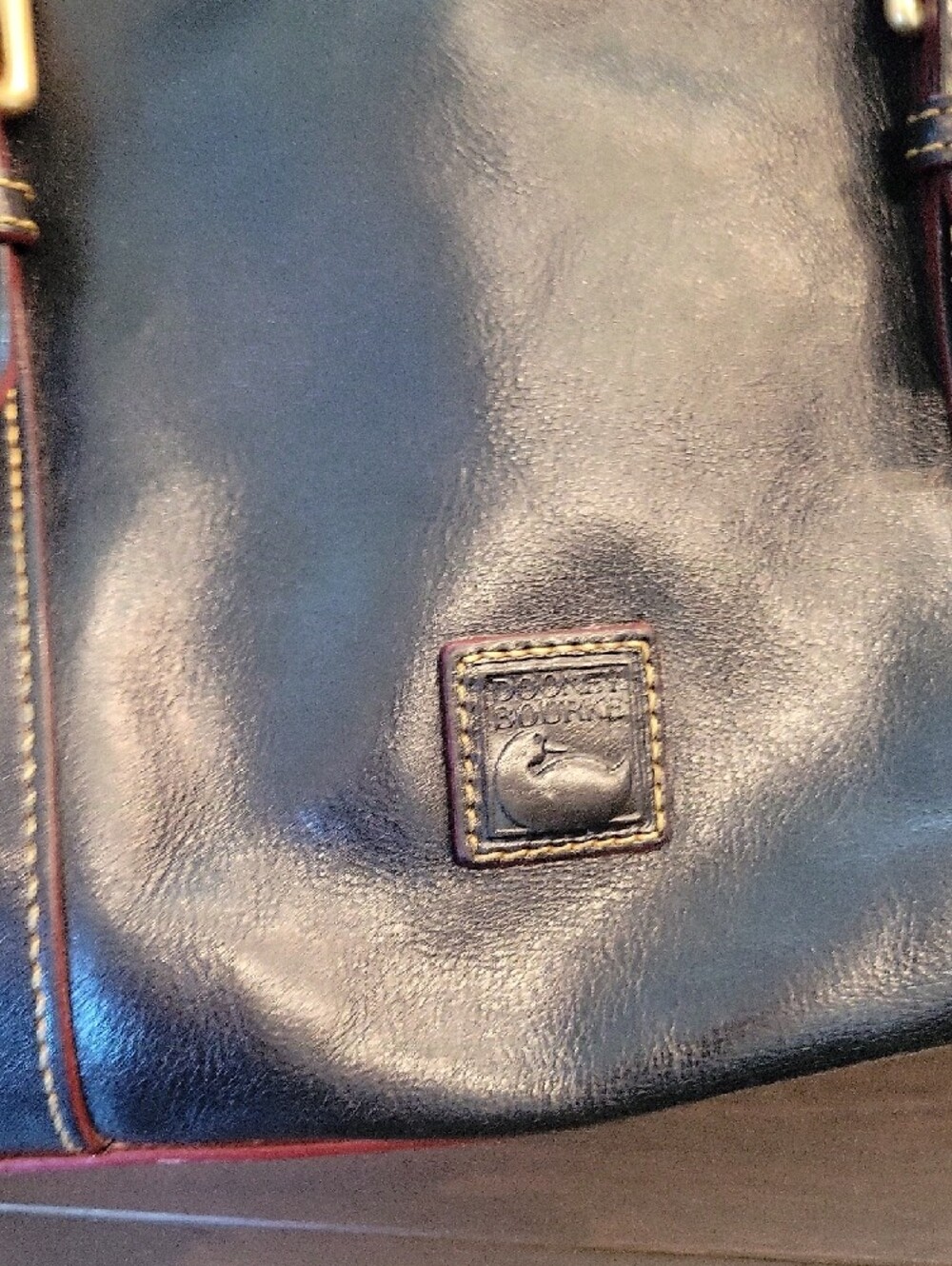 Dooney & Bourke Navy Leather Florentine Shoulder Bag - Picture 3 of 9